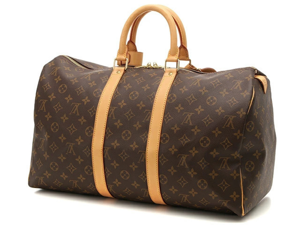 Louis Vuitton Monogram Keepall Boston Bag Brown
